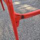 Red metal bed