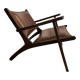 Armchair in wood and leather