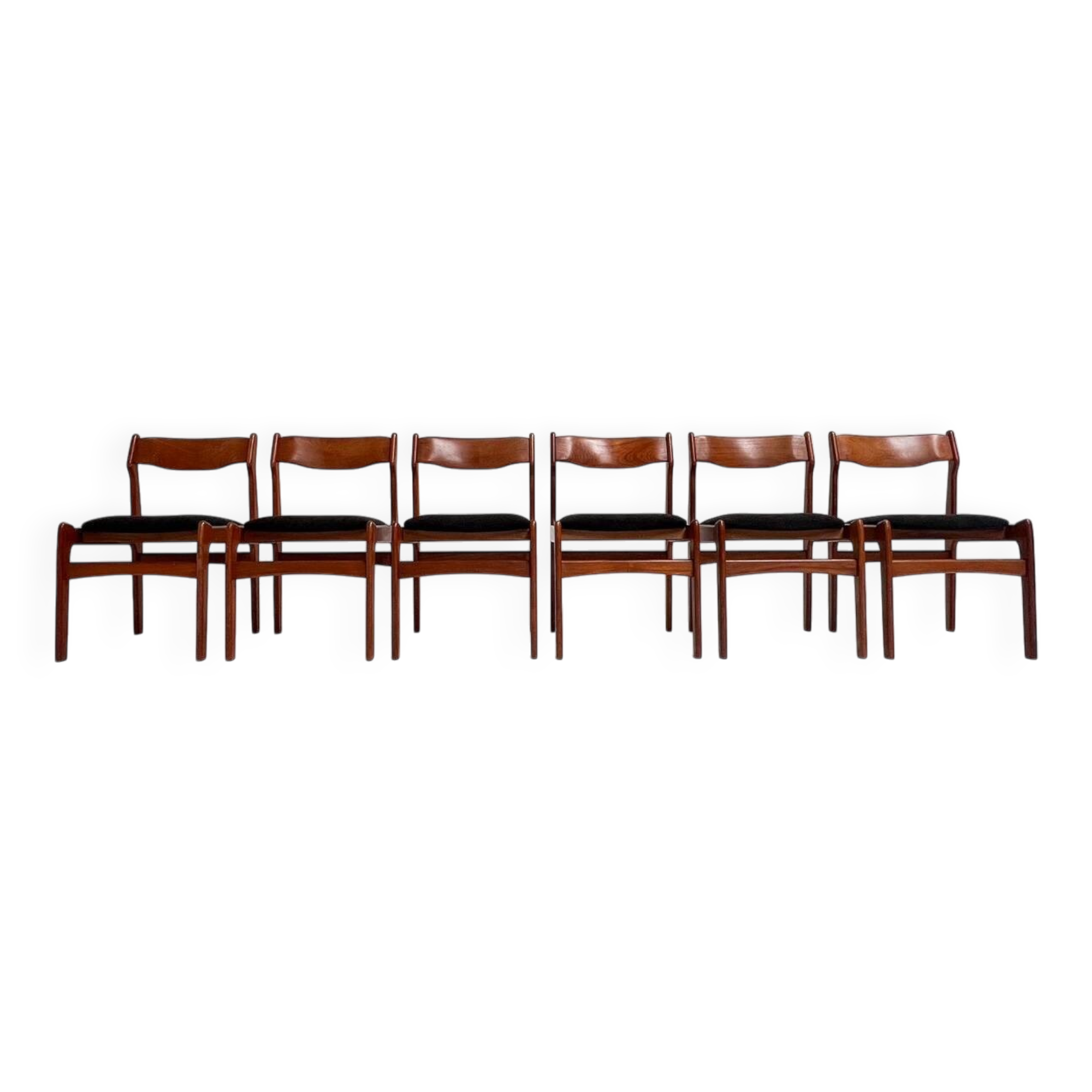 Re upholstered set of 6 design chairs by Burchardt Nielsen, 1960s