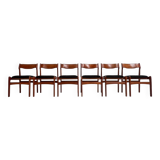 Ensemble de 6 chaises design rembourrées par Burchardt Nielsen, années 1960