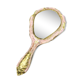 Venetian wooden hand-facing mirror