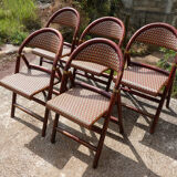 Lot of 5 folding bistro chairs of terrace type "parisian"