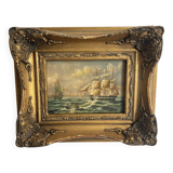 Framed marine painting