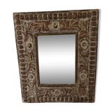 Miroir Shabby, cadre en bois sculpté
