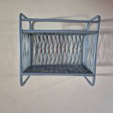 etagere en rotin vintage bleue  largeur 35cm hauteur 34cm profondeur18cm