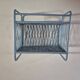 etagere en rotin vintage bleue  largeur 35cm hauteur 34cm profondeur18cm