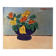 Blue bowl with flowers, oil on canvas signed 1982