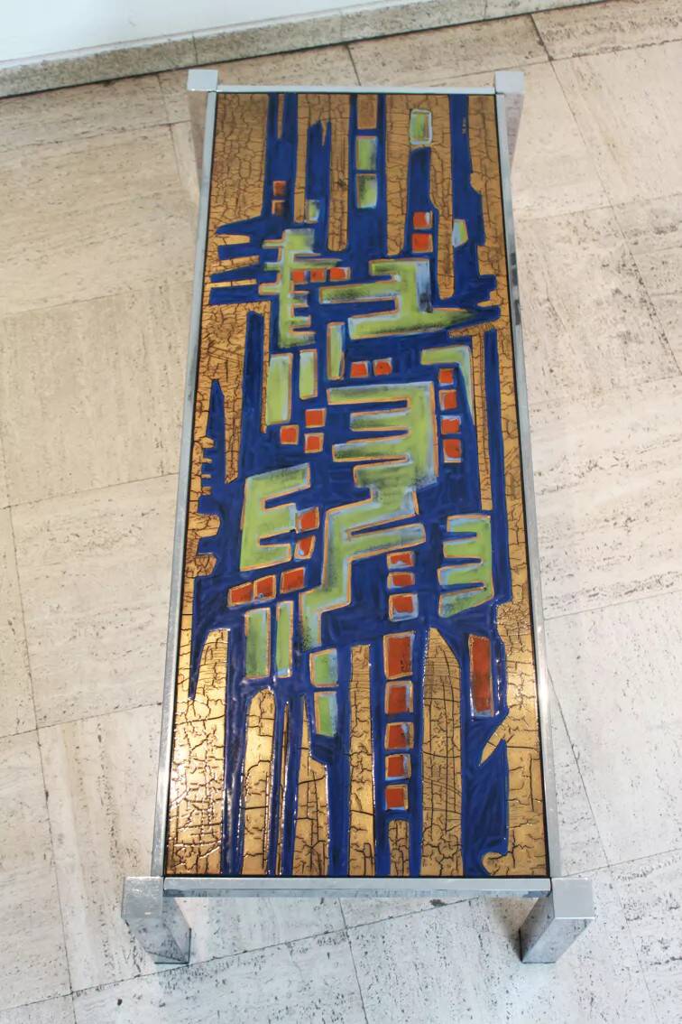 Vintage glazed ceramic coffee table by Antonio De Nisco, 1960s