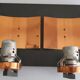 Pair of vintage double wall lights Neuhaus Leuchten 1950 with label.