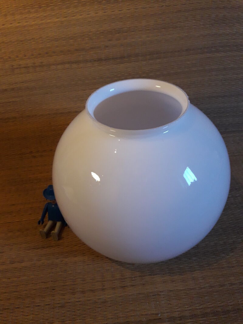 Open globe 20cm in old white glass for suspension lamp