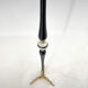 Brass, onyx & ebonized wood floor lamp, italy 1950