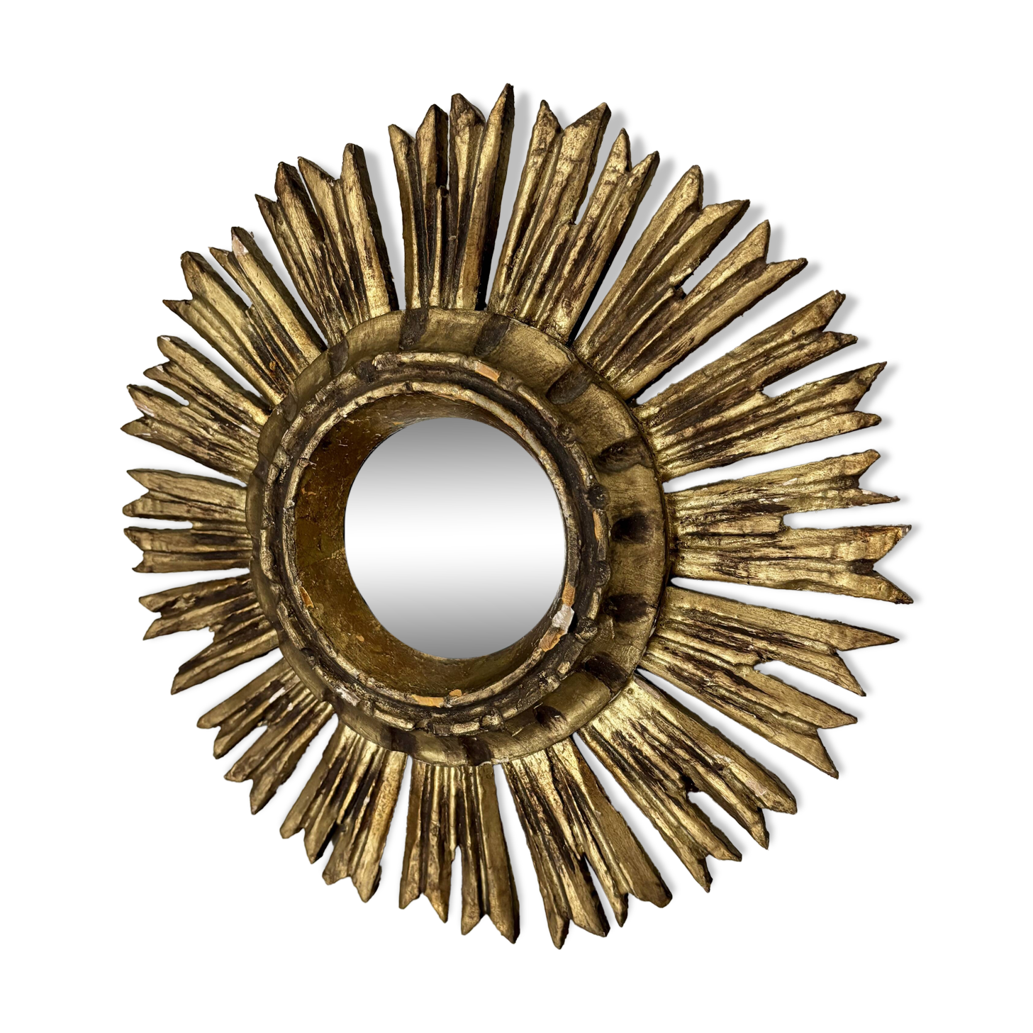 Vintage 1960s golden sun mirror