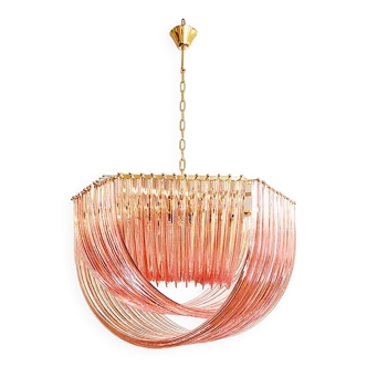 Contemporary Exagonal Bundled Triedro Murano Glass Chandelier