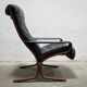 Siesta Scandinavian armchair in black leather by Ingmar Relling for Westnofa editions