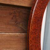 Miroir Art Déco d'époque - Cadre en Loupe d'Amboine sur Stuc circa 1925