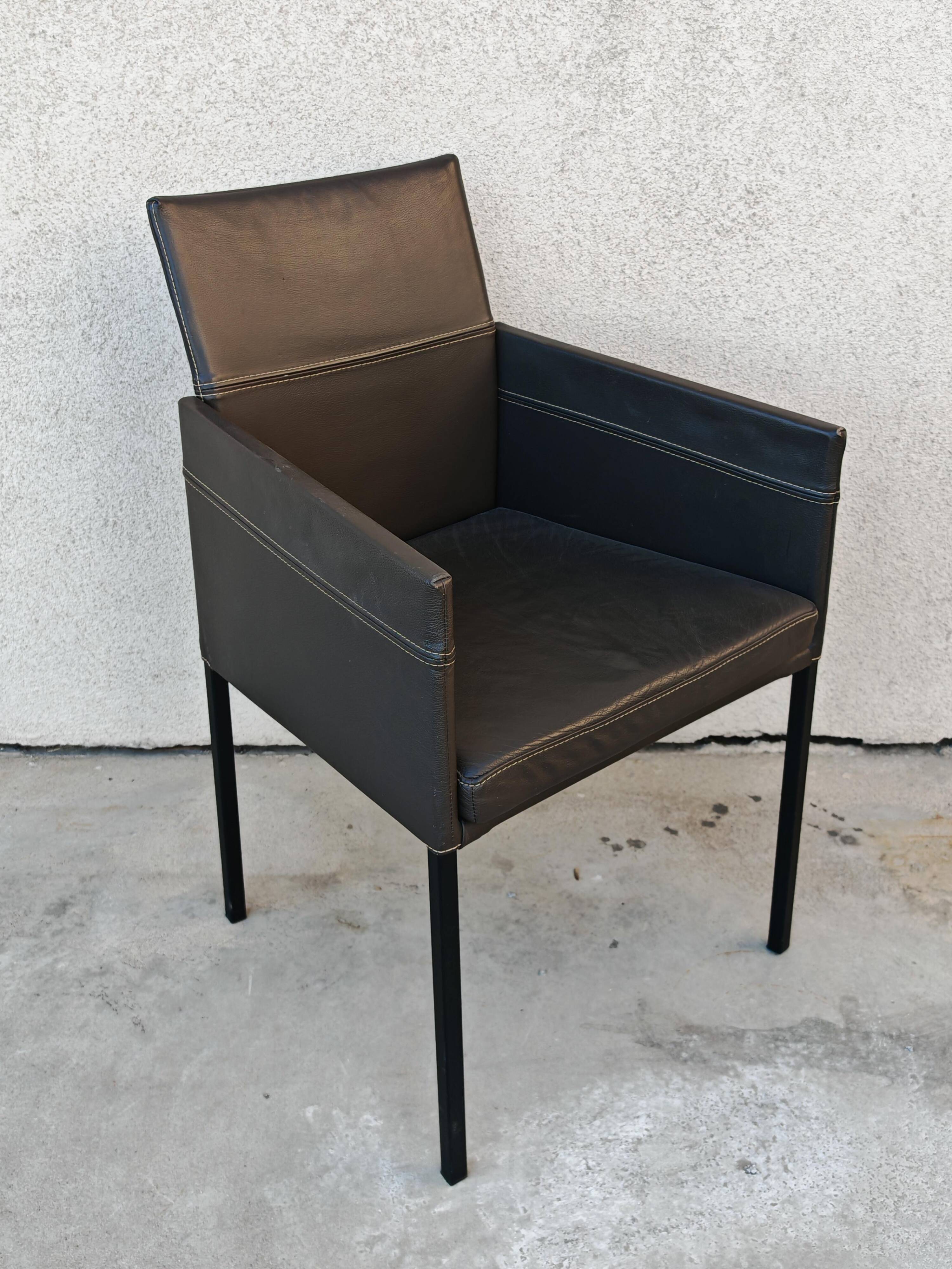Pair of leather armchairs Texas by Karl Friedrich Förster for KFF