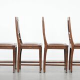 Set of four antique oak dining chairs in Art Nouveau style