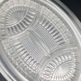 Plat en métal argenté avec coupelles compartimentées en verre