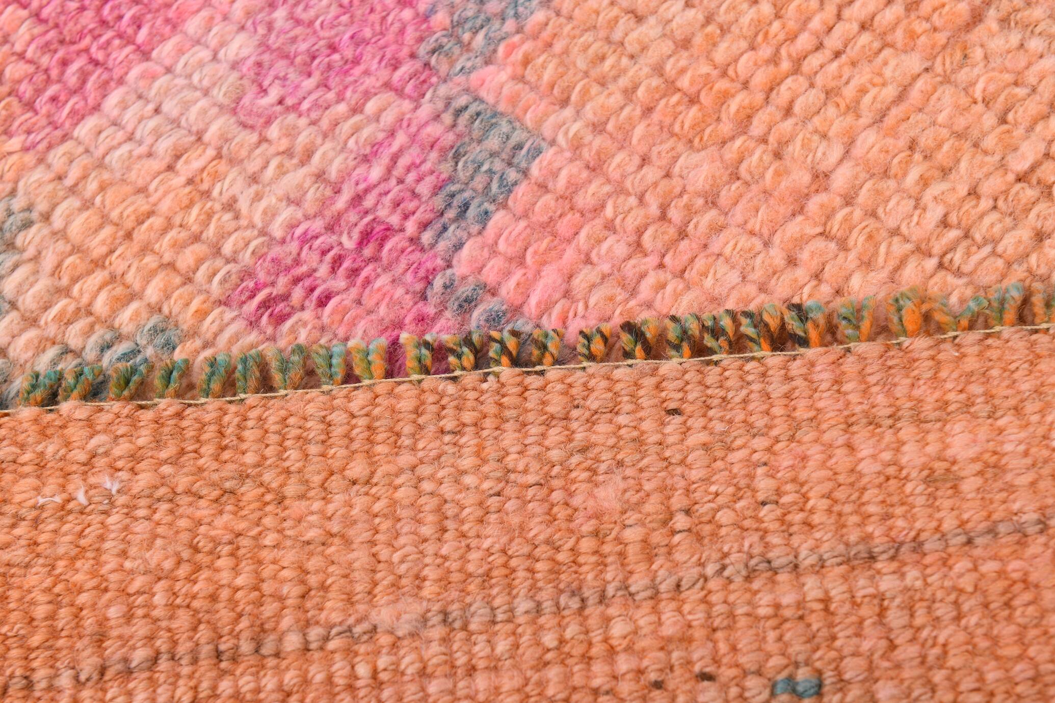 Peach & Pink Hallway Vintage Runner Rug, 84x310Cm