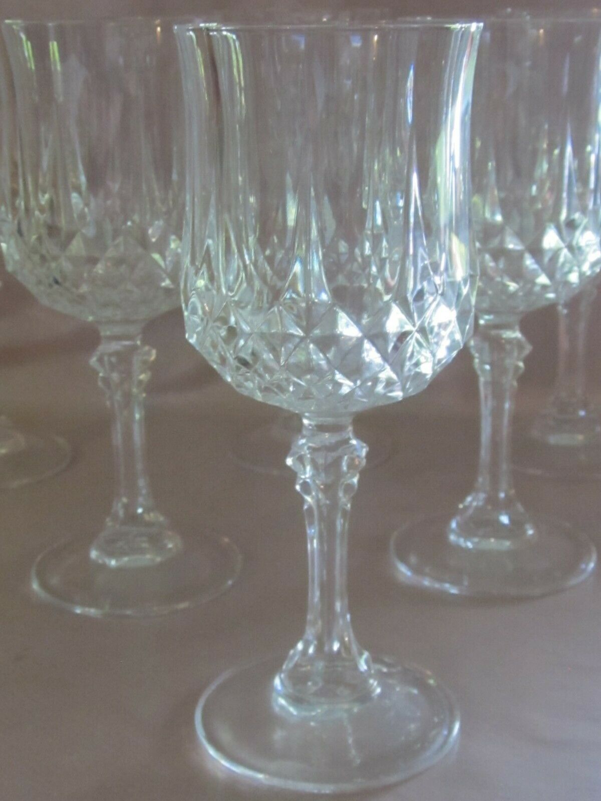 Series of 6 white wine glasses Porto crystal of Arques model Longchamp
