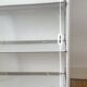 Vintage folding dessert trolley on wheels, 3 white shelves