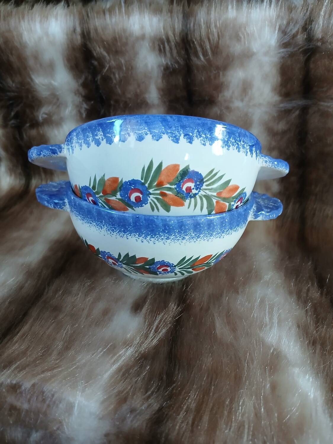 2 Breton earthenware bowls