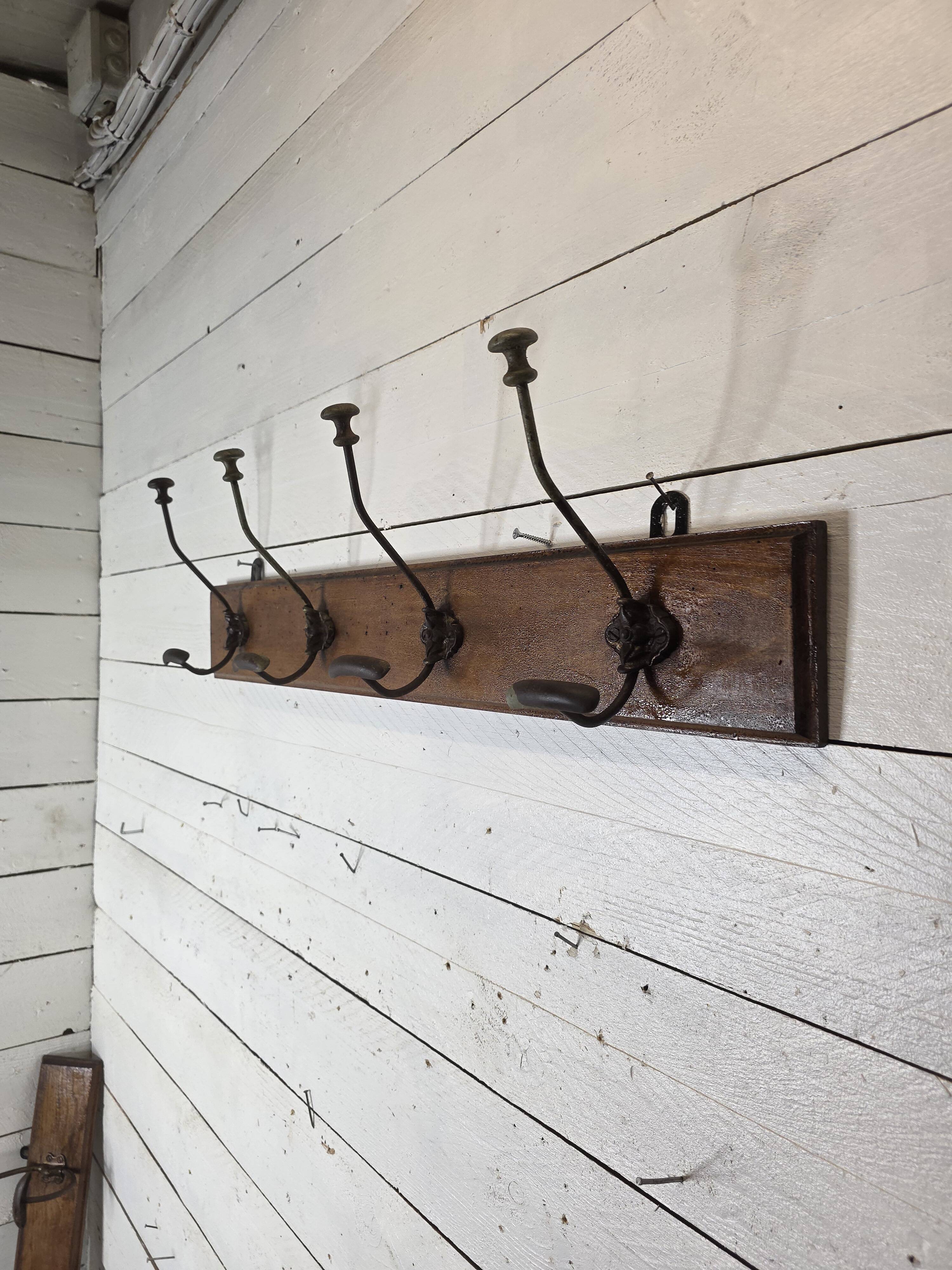 Old coat rack with 4 hooks
