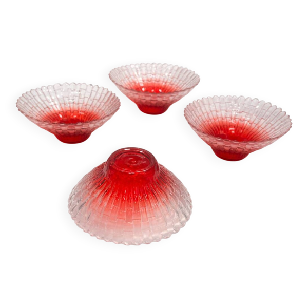Lot de 4 coupelles vintage en verre