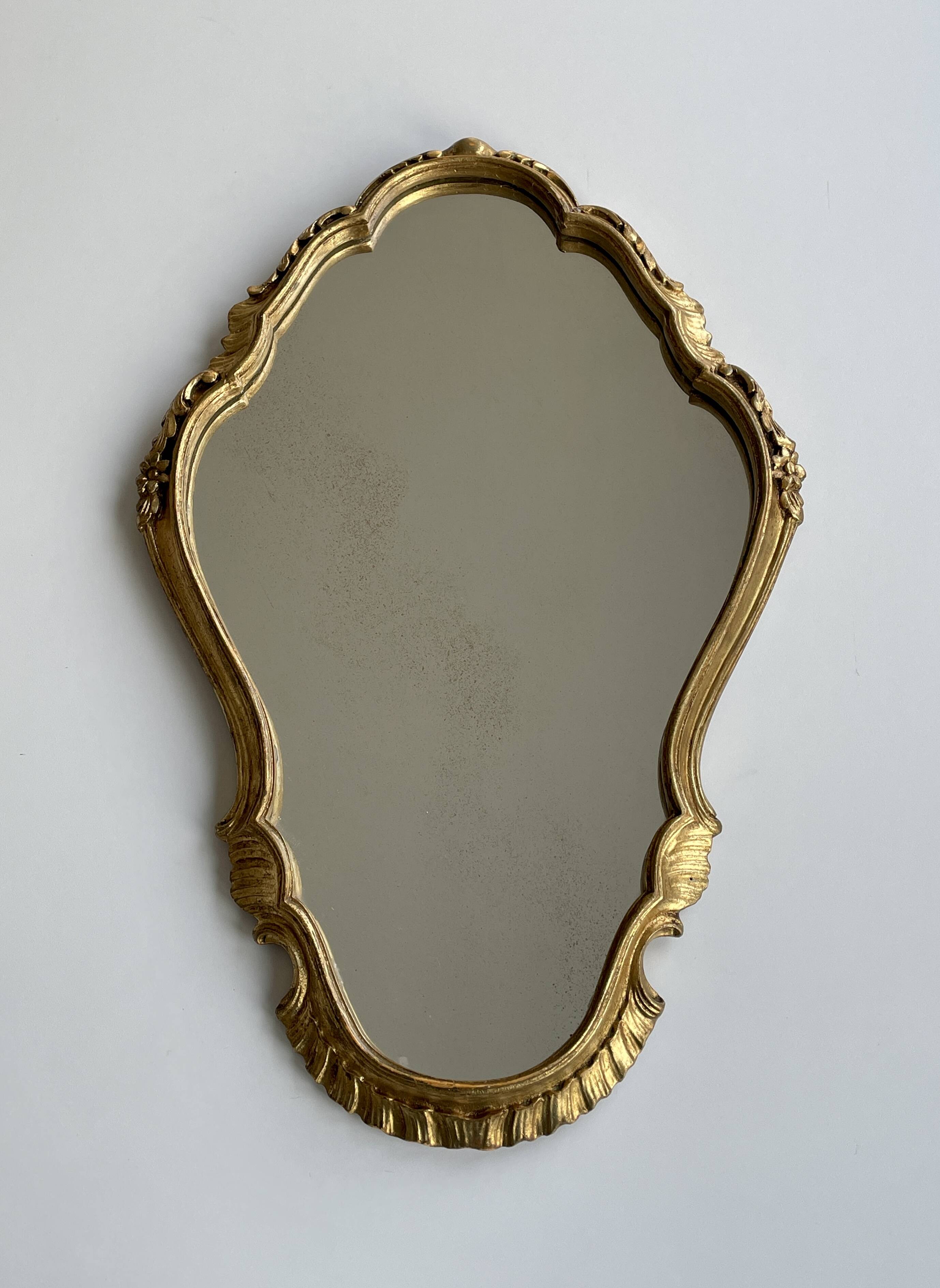 Baroque gilded wood mirror 60x40cm