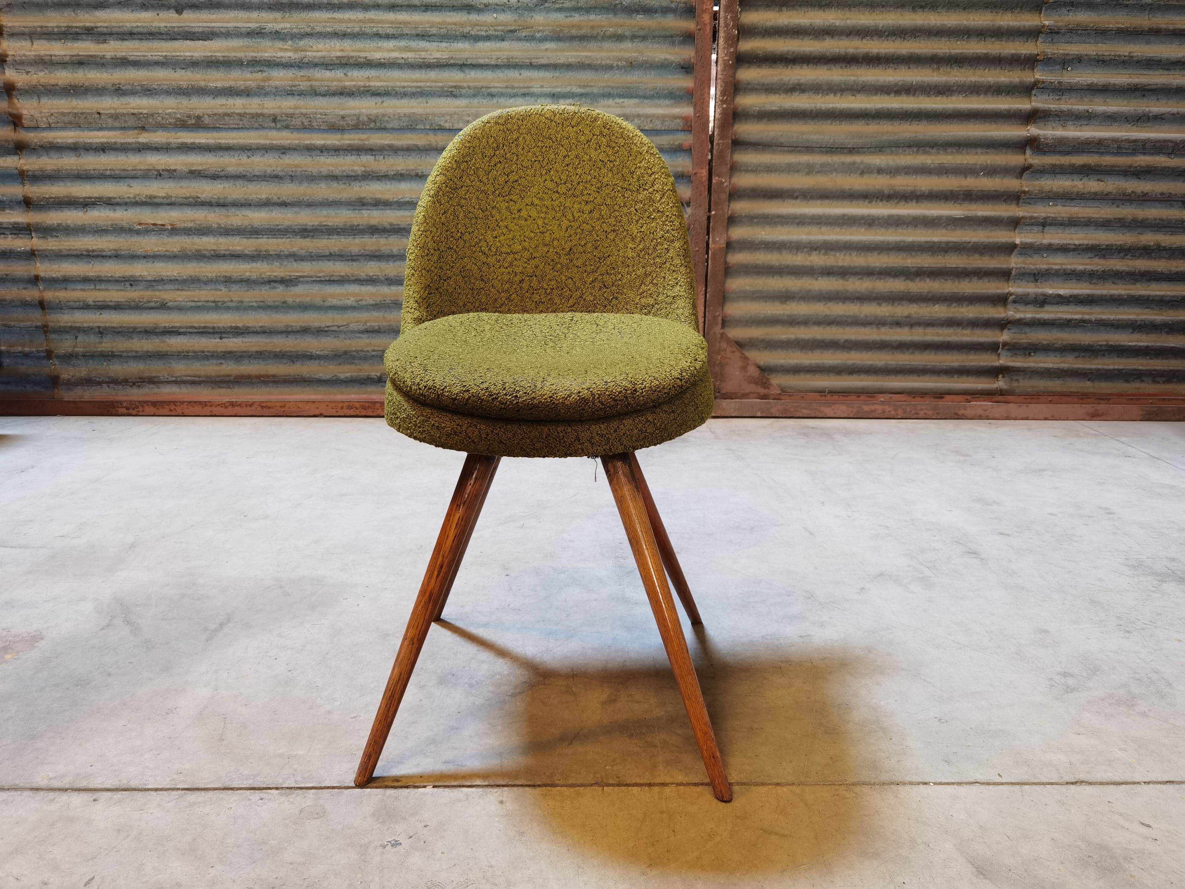 Suite of 4 chairs by Miroslav Navratil Wood resin and fabric Year 60