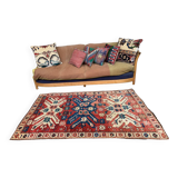 Caucasian Adler, Eagle Kazak Rug 190x113 cm vintage tribal carpet