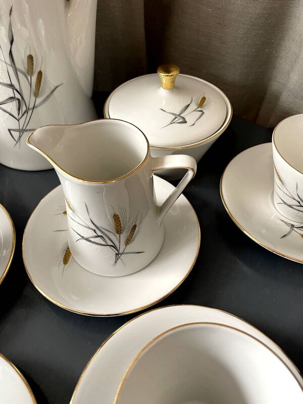 Service a cafe porcelaine bavaria decor epi de ble