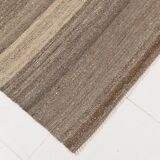 8x10 Brown & Beige Striped Large Kilim Rug, 225x309Cm