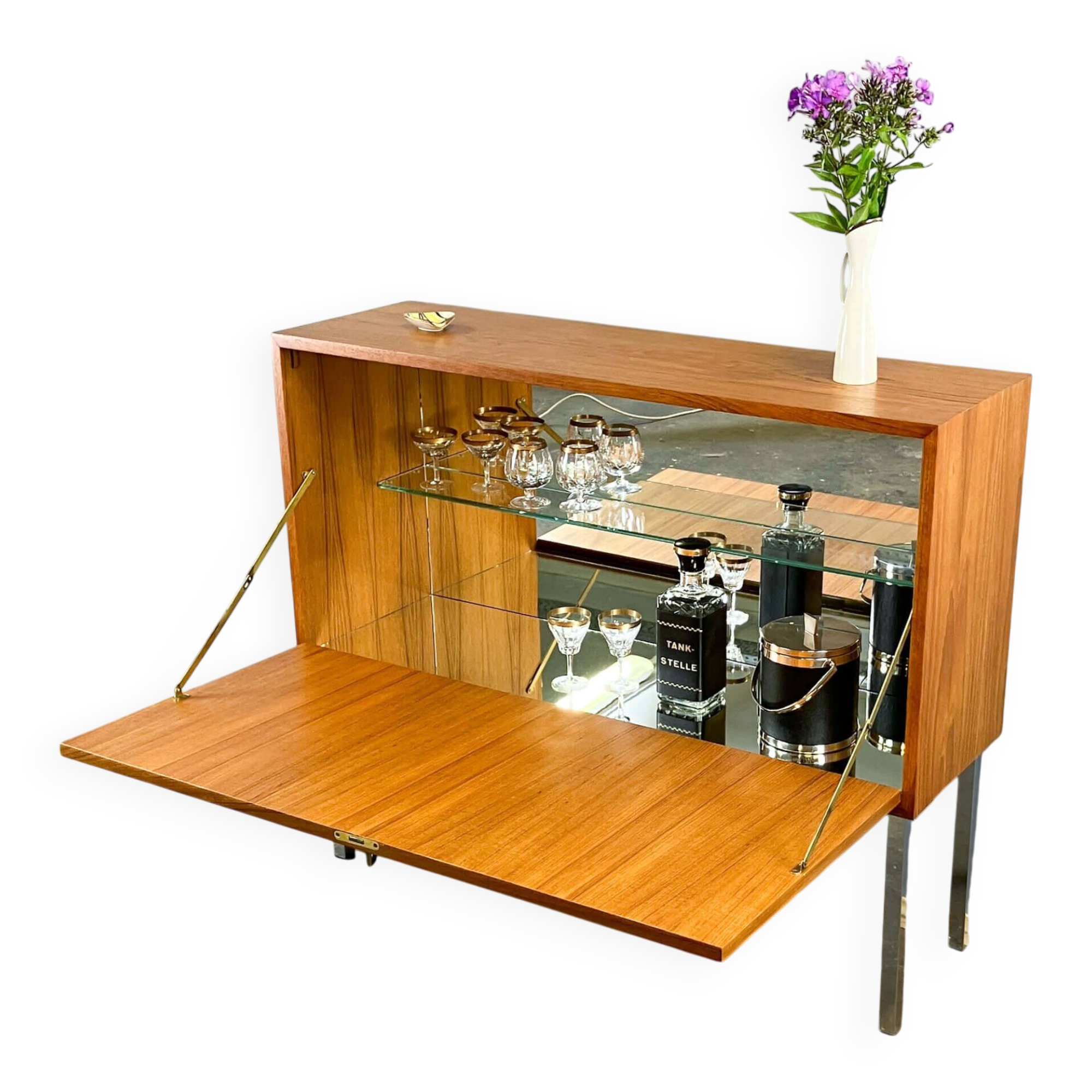 Bar cabinet, small sideboard, teak, 1960s