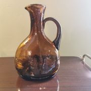 Vintage amber glass pitcher