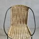 Fauteuil enfant en fer et rotin, vintage