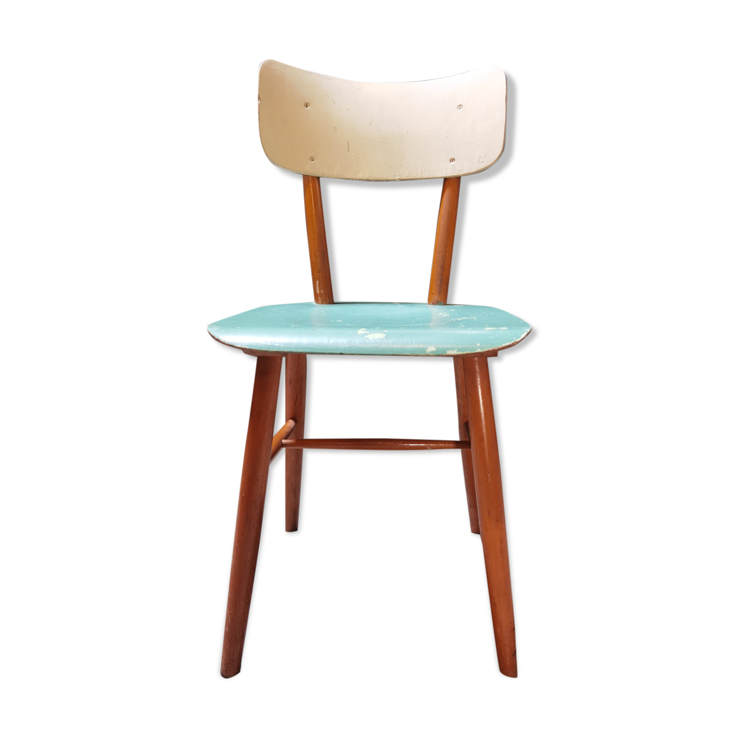 Chair ton light blue wood czech republic 1960