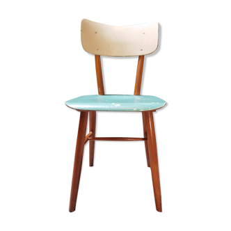 Chair ton light blue wood czech republic 1960
