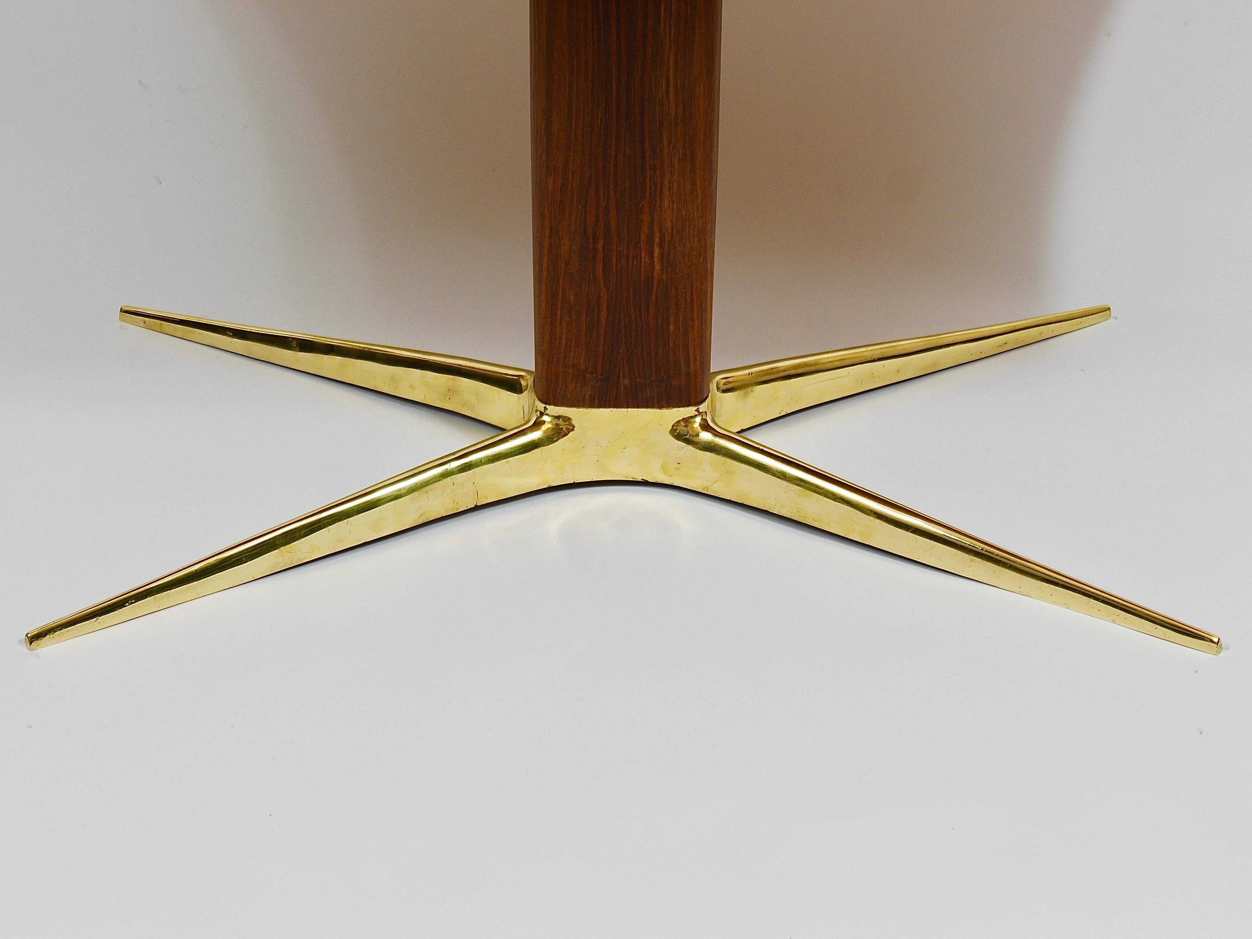 Oswald Haerdtl x Hagenauer Vienna coffee table in brass and walnut, Austria, 1950s