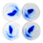 Set of 4 Mid-Century Bormioli Rocco Swirl Glass Dinner Plates / Italy / 199