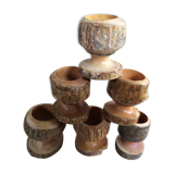 Series of 6 wooden coquetiers