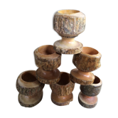 Série de 6 coquetiers en bois