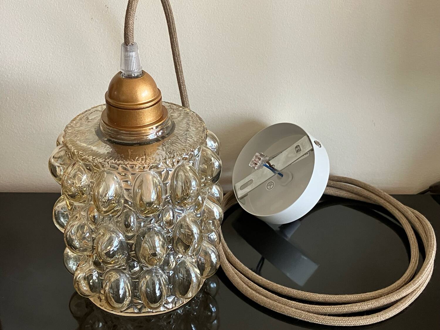 Vintage bubble glass pendant light