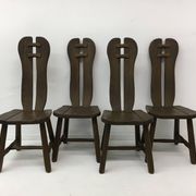 Set of 4 Belgian Brutalist Dining Chairs from De Puydt, 1970’s