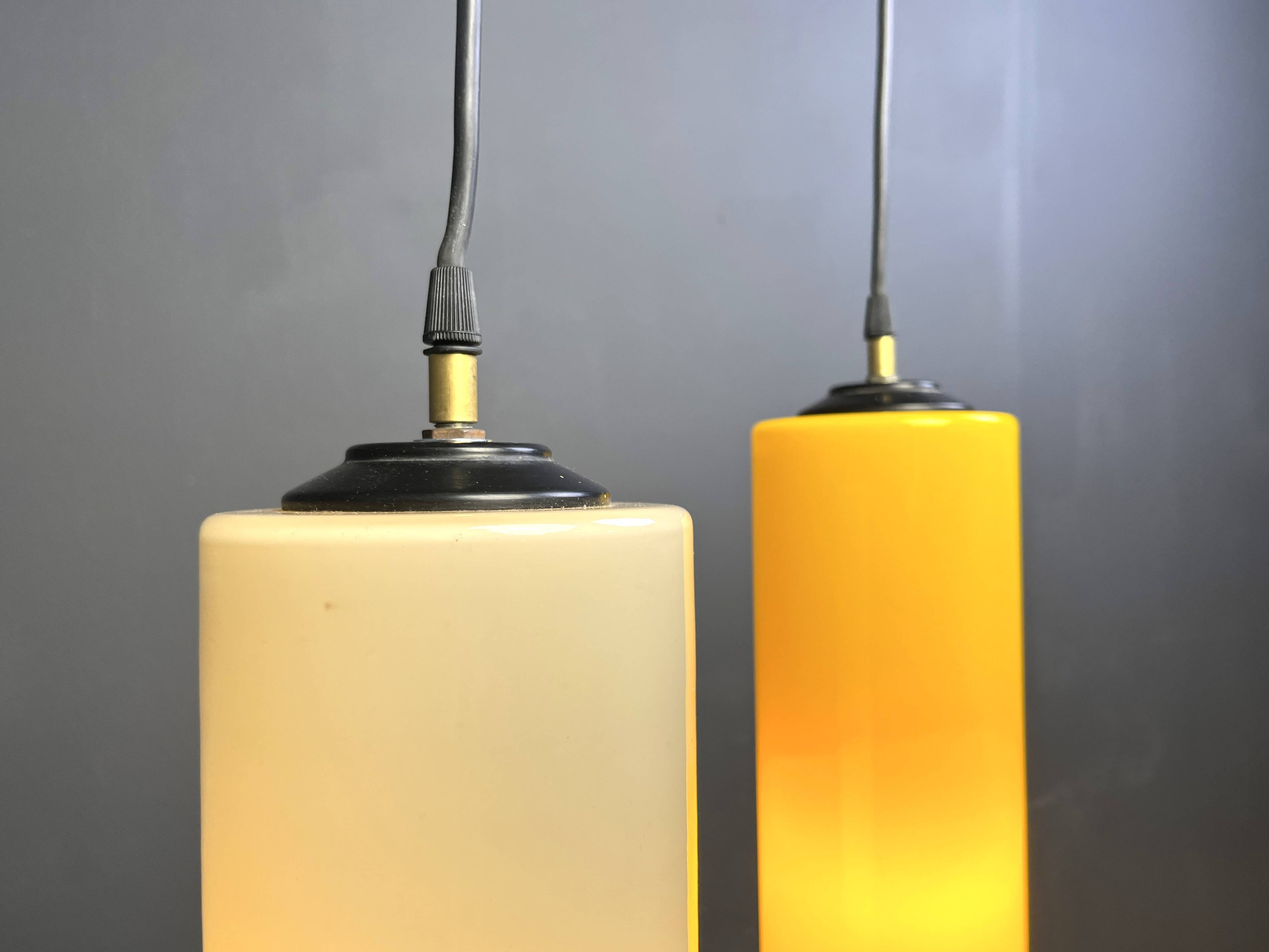 Vintage glass Italian pendant light,