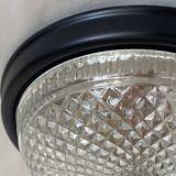 Small glass ceiling light from the 1980s, antique transparent light fixture