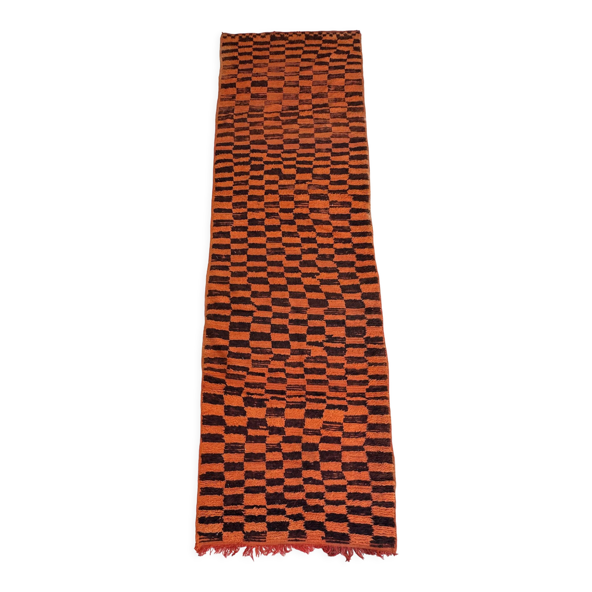 Orange corridor carpet 114 x 387 cm