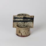 Vase géométrique en grès par Gustave Tiffoche, 1970, Guérande.