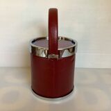 Burgundy leatherette ice bucket
