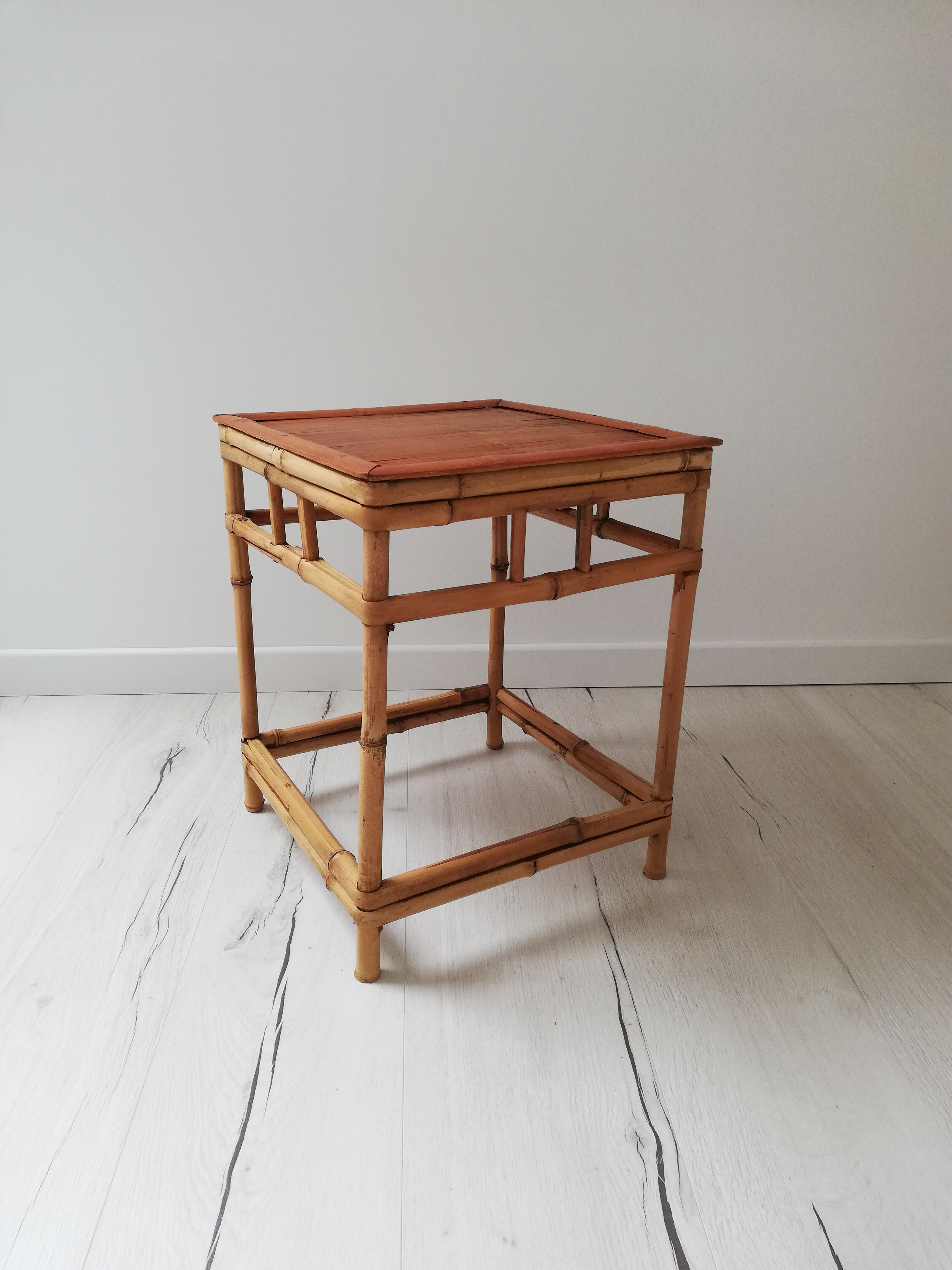 Vintage rattan table